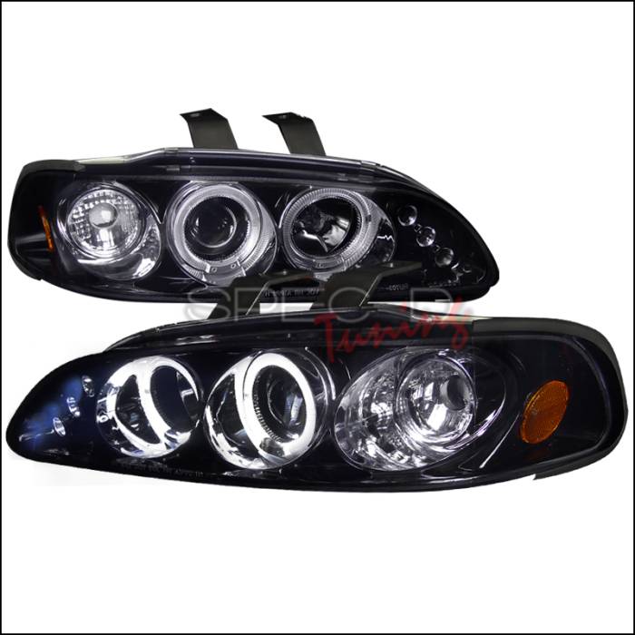 Spec-D - Honda Civic Spec-D Black Housing Projector Headlights - Smoked Lens Gloss - 2LHP-CV923G-TM