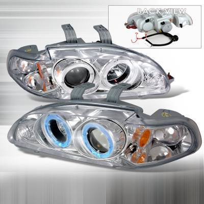 Spec-D - Honda Civic Spec-D Halo Projector Headlights - Chrome - 2LHP-CV923-KS