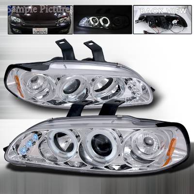Spec-D - Honda Civic Spec-D Halo LED Projector Headlights - Chrome - 2LHP-CV923-TM