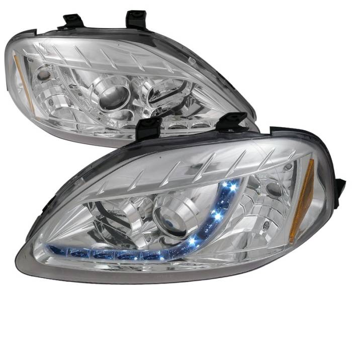 Spec-D - Honda Civic Spec-D R8 Style Projector Headlights - 2LHP-CV99-8-TM