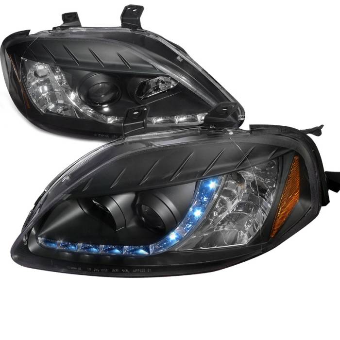 Spec-D - Honda Civic Spec-D R8 Style Projector Headlights - 2LHP-CV99JM-8-TM
