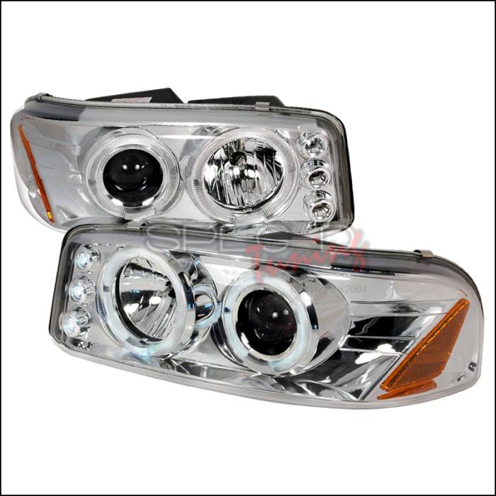 Spec-D - GMC Denali Spec-D Halo LED Projector Headlights - Chrome - 2LHP-DEN00-TM