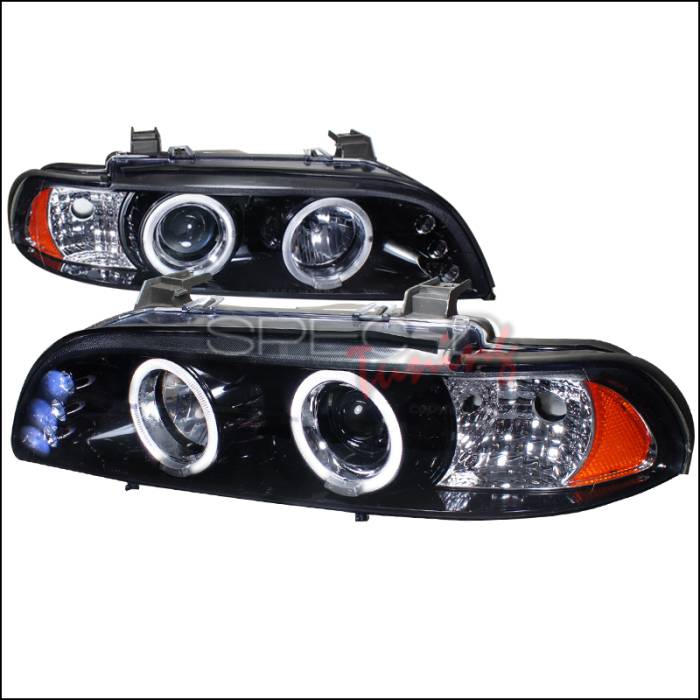 Spec-D - BMW 5 Series Spec-D Halo Projector Headlight Gloss - Black Housing - Smoke Lens - 2LHP-E3997G-TM