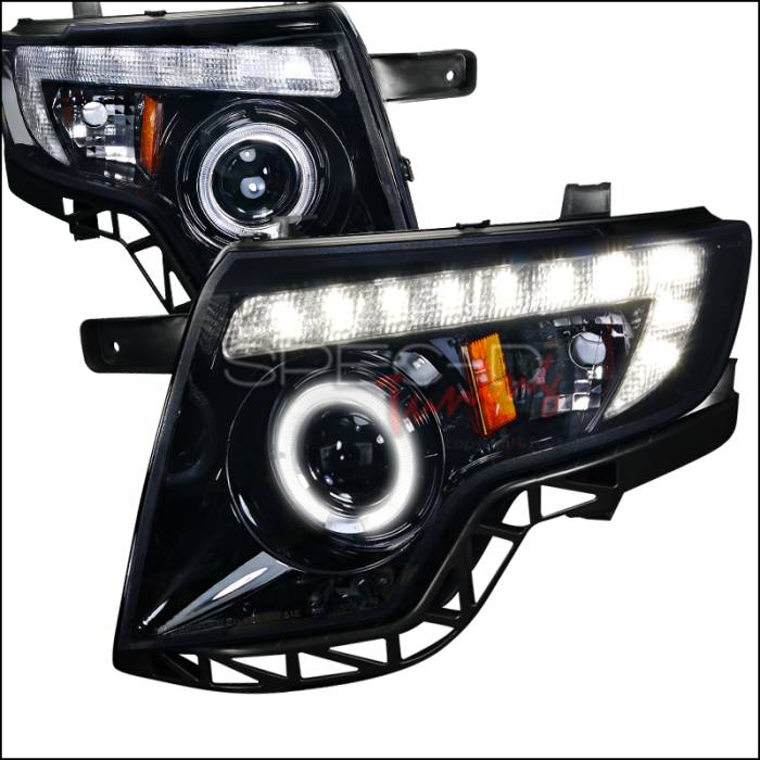 Spec-D - Ford Edge Spec-D Black Housing Projector Headlights - Smoked Lens Gloss - 2LHP-EDG07G-TM