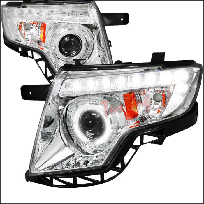 Spec-D - Ford Edge Spec-D Projector Headlights - Chrome Housing - 2LHP-EDG07-TM
