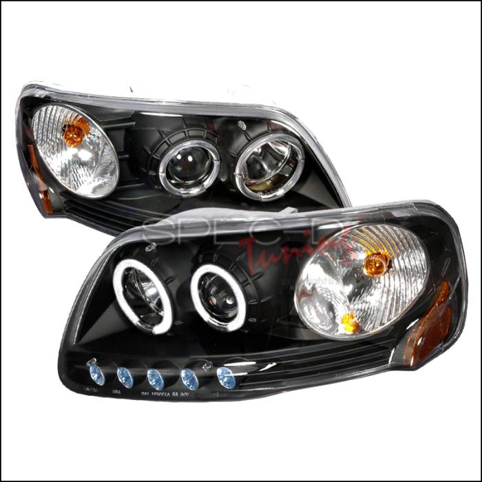 Spec-D - Ford Expedition Spec-D Halo Projector Headlights - Black - 2LHP-F150971PCJM-KS