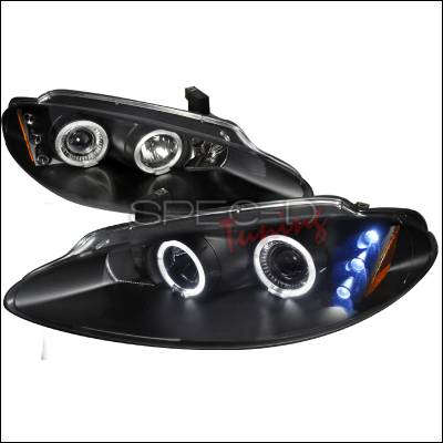 Spec-D - Dodge Intrepid Spec-D Halo LED Projector Headlights - Black - 2LHP-ITRE98JM-TM