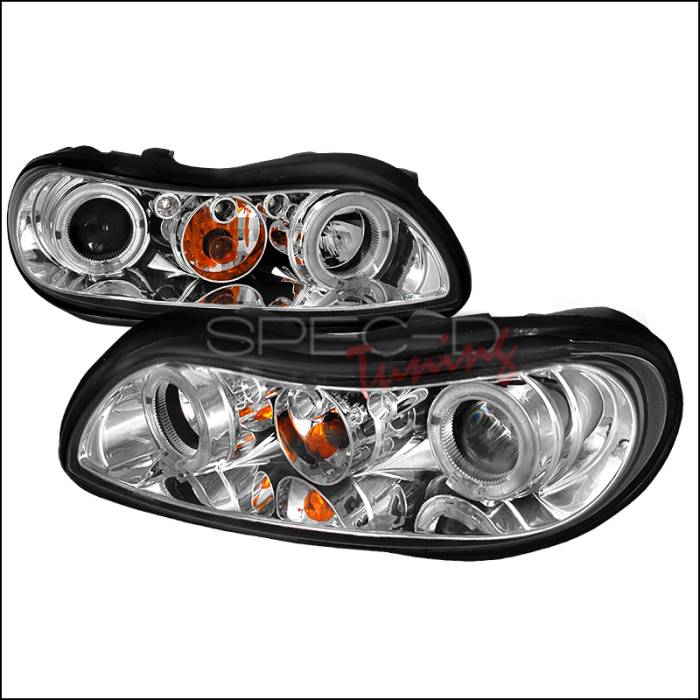 Spec-D - Chevrolet Malibu Spec-D Halo LED Projector Headlights - Chrome - 2LHP-MBU99-TM