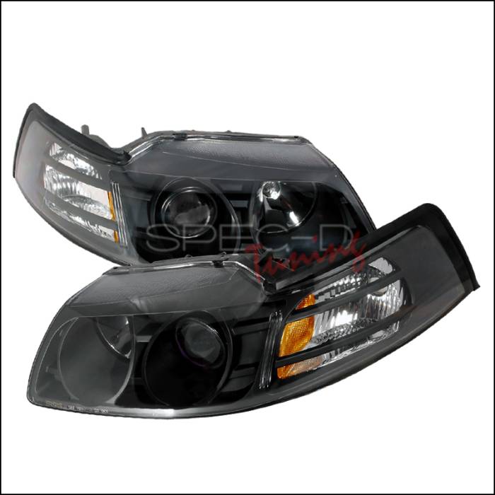 Spec-D - Ford Mustang Spec-D Halo Projector Headlights - Black - 2LHP-MST99JM-KS