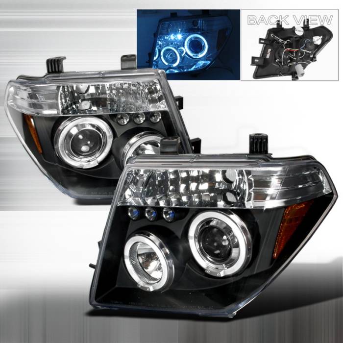 Spec-D - Nissan Pathfinder Spec-D Halo LED Projector Headlights - Black - 2LHP-PATH05JM-TM