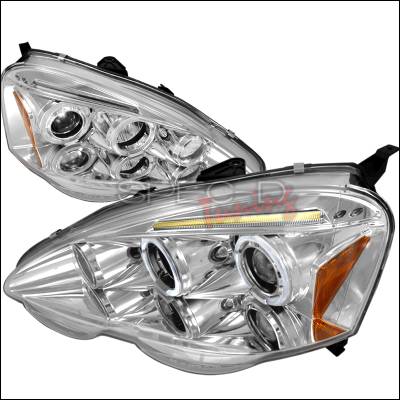 Spec-D - Acura RSX Spec-D Halo LED Projector Headlights - Chrome - 2LHP-RSX02-TM