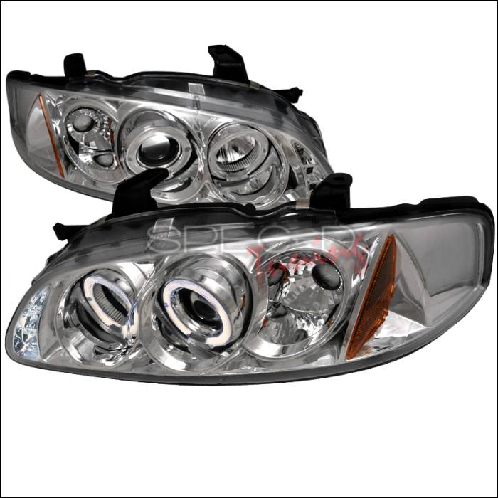 Spec-D - Nissan Sentra Spec-D Halo LED Projector Headlights - Chrome - 2LHP-SEN00-TM