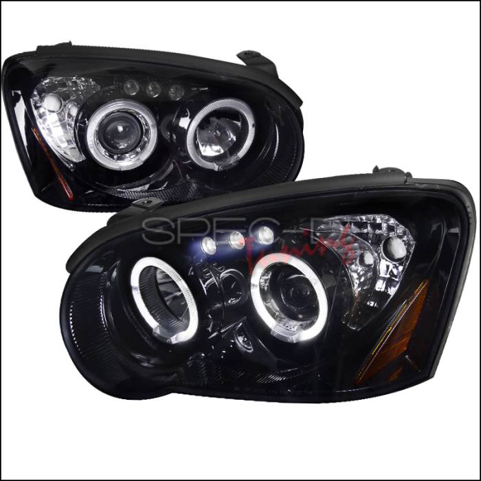 Spec-D - Subaru Impreza Spec-D Black Housing Projector Headlights - Smoked Lens Gloss - 2LHP-WRX05G-TM