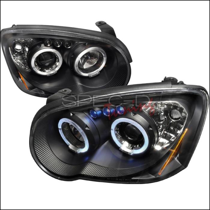 Spec-D - Subaru Impreza Spec-D Halo LED Projector Headlights - Black - 2LHP-WRX05JM-TM