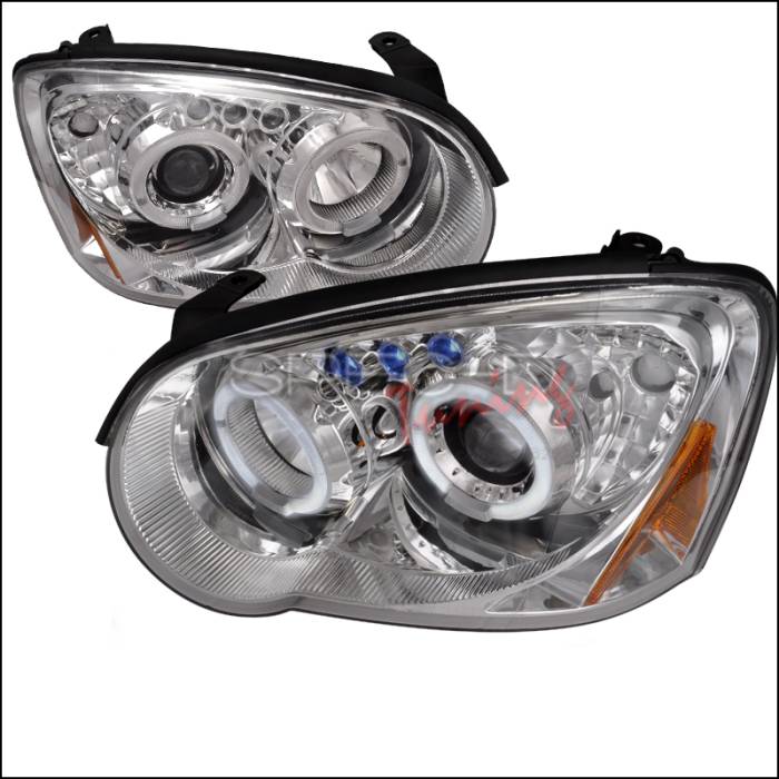 Spec-D - Subaru Impreza Spec-D Halo LED Projector Headlights - Chrome - 2LHP-WRX05-TM
