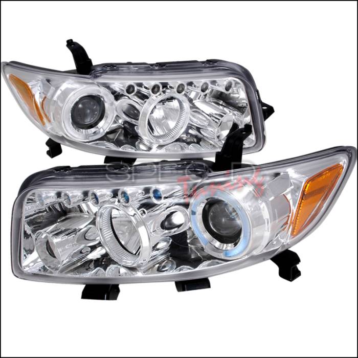 Spec-D - Scion xB Spec-D R8 Style Halo LED Projector - Chrome - 2LHP-XB08-TM