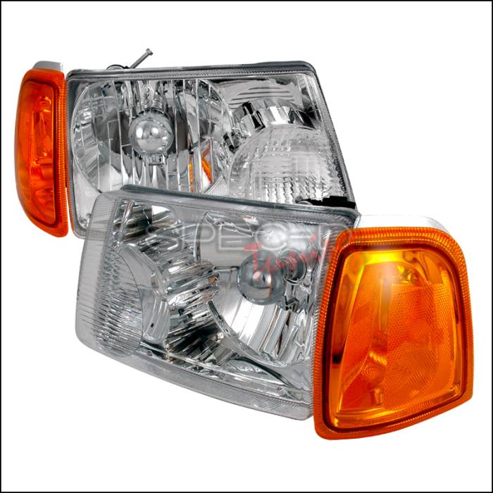 Spec-D - Ford Ranger Spec-D Crystal Housing Headlights - Chrome - 2LH-RAN01-KS