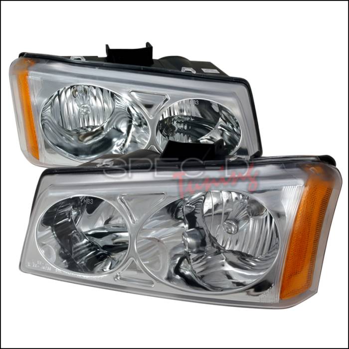 Spec-D - Chevrolet Silverado Spec-D Crystal Housing Headlights - Chrome - 2LH-SIV03-KS