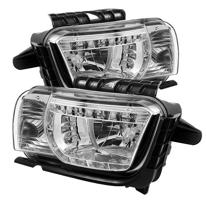 Spyder - Chevrolet Camaro Spyder DRL LED Crystal Headlights - Chrome - 333-CCAM2010-DRL-C