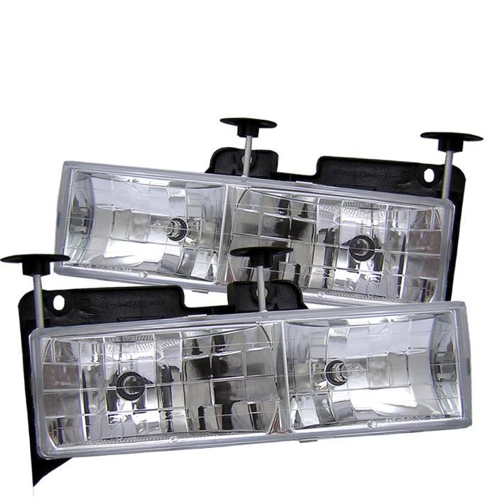 Spyder - GMC Jimmy Spyder Crystal Glass Headlights - ChroME - 333-CCK88-C