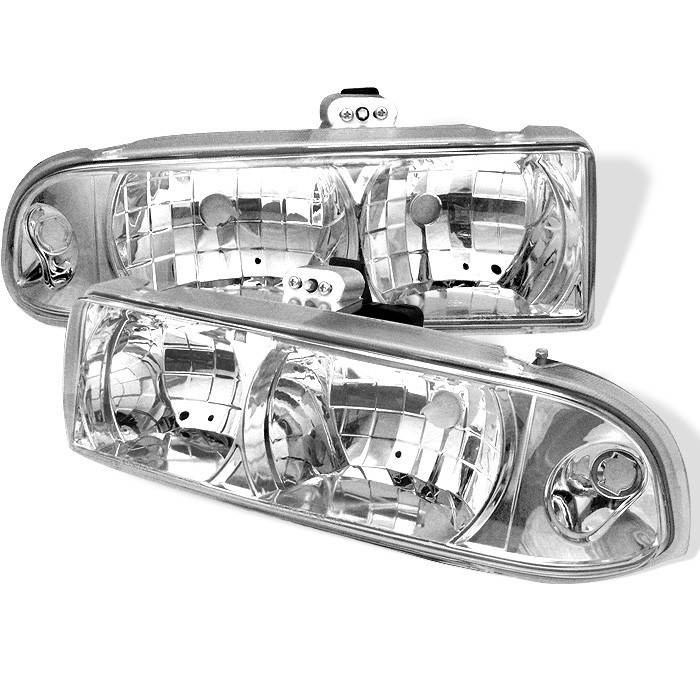 Spyder - Chevrolet S10 Spyder Crystal Headlights - Chrome - 333-CS1098-C