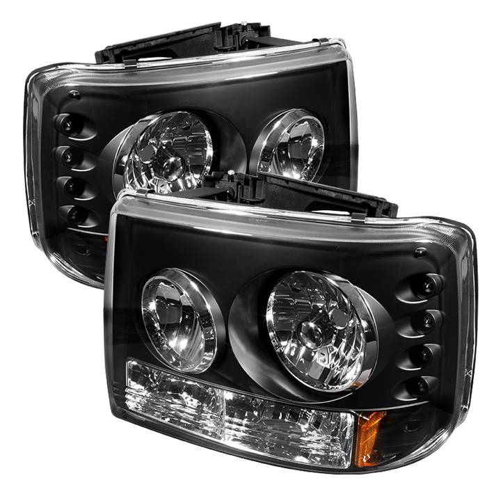 Spyder - Chevrolet Tahoe Spyder LED Crystal Headlights - Black - 333-CS99-1PC-AM-BK