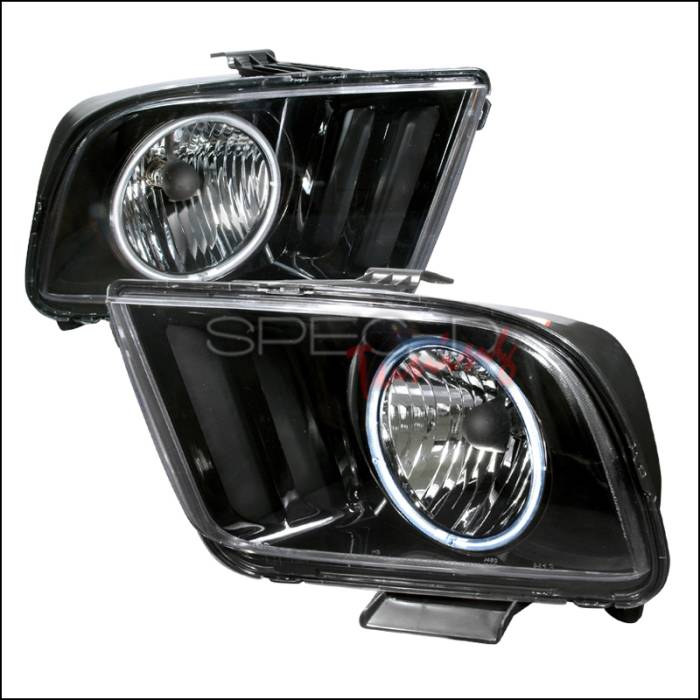 Spec-D - Ford Mustang Spec-D Crystal Housing Headlights - Black - 3LH-MST05JM-KS