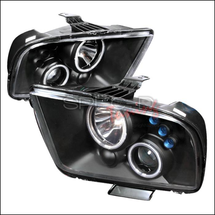 Spec-D - Ford Mustang Spec-D CCFL Halo Projector Headlights - Black - 3LHP-MST05JM-KS