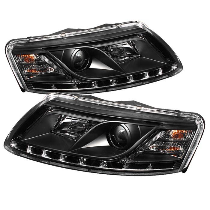 Spyder - Audi A6 Spyder Projector Headlights - Xenon HID Model Only DRL - Black - 444-ADA605-HID-DRL-BK