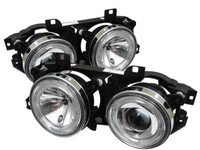 Spyder - BMW 5 Series Spyder Projector Headlights - LED Halo - Chrome - 444-BMWE34-HL-C