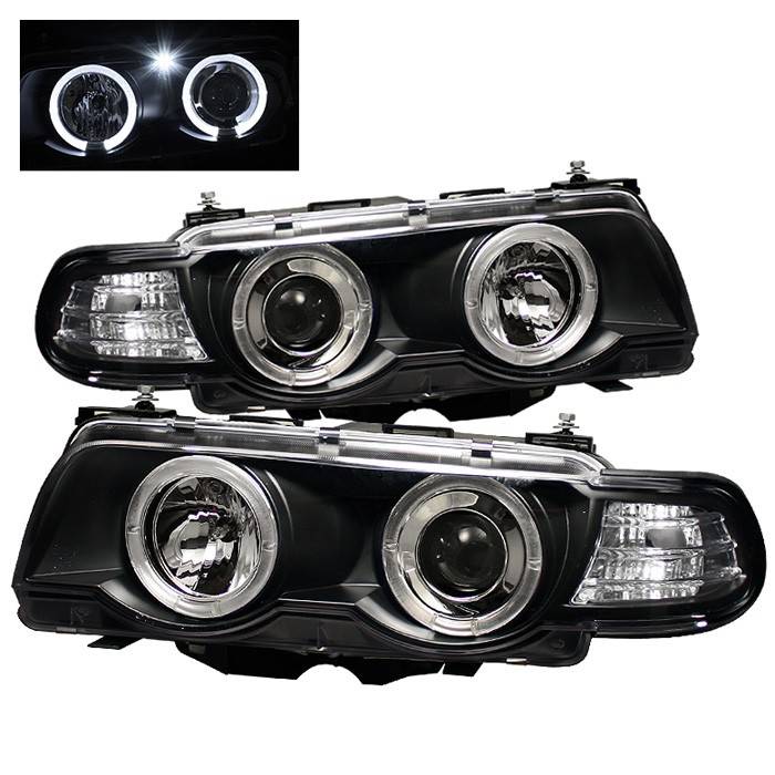 Spyder - BMW 7 Series Spyder Projector Headlights - Xenon HID Model Only - LED Halo - Black - 1PC - 444-BMWE3899-HID-HL-BK