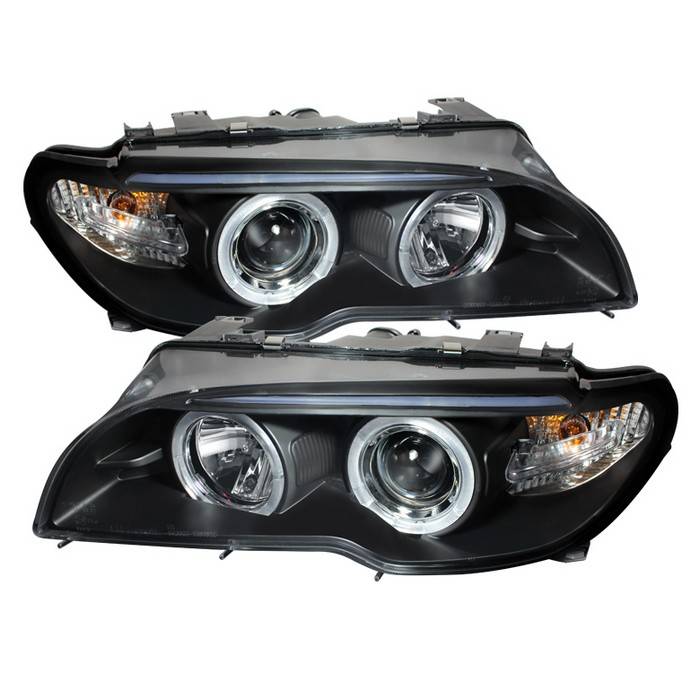 Spyder - BMW 3 Series 2DR Spyder Halo LED - Projector Headlights - Black - 1PC - 444-BMWE4604-2DR-HL-BK