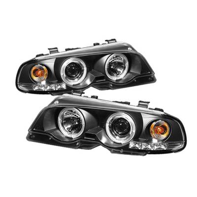 Spyder - BMW 3 Series 2DR Spyder Projector Headlights - LED Halo - LED - Black - 1PC - 444-BMWE46-2D-HL-BK