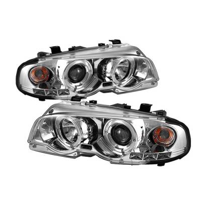 Spyder - BMW 3 Series 2DR Spyder Projector Headlights - LED Halo - LED - Chrome - 1PC - 444-BMWE46-2D-HL-C
