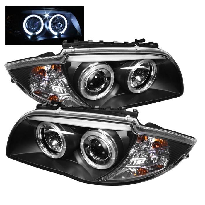 Spyder - BMW 1 Series Spyder Projector Headlights - LED Halo - Black - 444-BMWE87-HL-BK