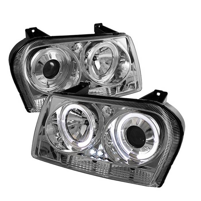Spyder - Chrysler 300 Spyder Projector Headlights - LED Halo - LED - Chrome - 444-C309-HL-C