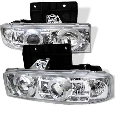 Spyder - Chevrolet Astro Spyder Projector Headlights - LED Halo - Chrome - 444-CA95-HL-C