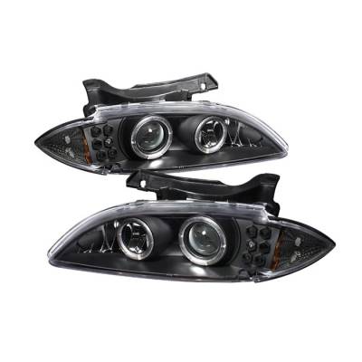 Spyder - Chevrolet Cavalier Spyder Projector Headlights - LED Halo - replaceanle LEDs - Black - 444-CCAV95-BK