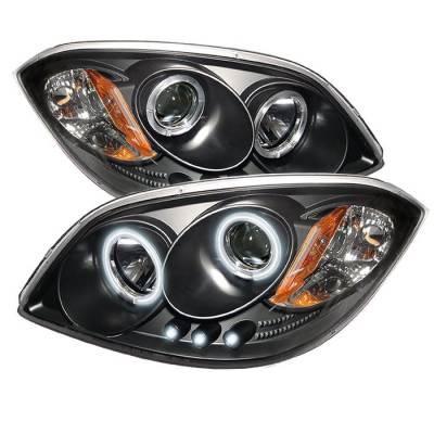 Spyder - Chevrolet Cobalt Spyder Projector Headlights - CCFL Halo - LED - Black - 444-CCOB05-CCFL-BK