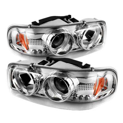 Spyder - GMC Sierra Spyder Projector Headlights - CCFL Halo - LED - Chrome - 444-CDE00-CCFL-C