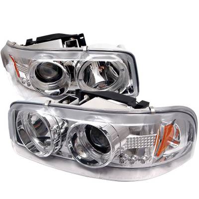 Spyder - GMC Sierra Spyder Projector Headlights - LED Halo - LED - Chrome - 444-CDE00-HL-C