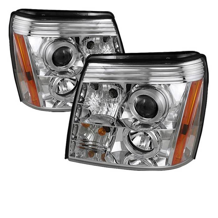 Spyder - Cadillac Escalade Spyder Projector Headlights - Xenon HID Model Only - LED Halo - DRL - Chrome - 444-CE02-HID-DRL-C