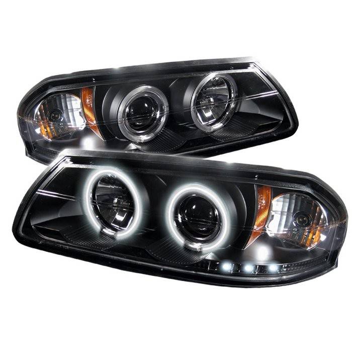Spyder - Chevrolet Impala Spyder Projector Headlights - CCFL Halo - LED - Black - 444-CHIP00-CCFL-BK