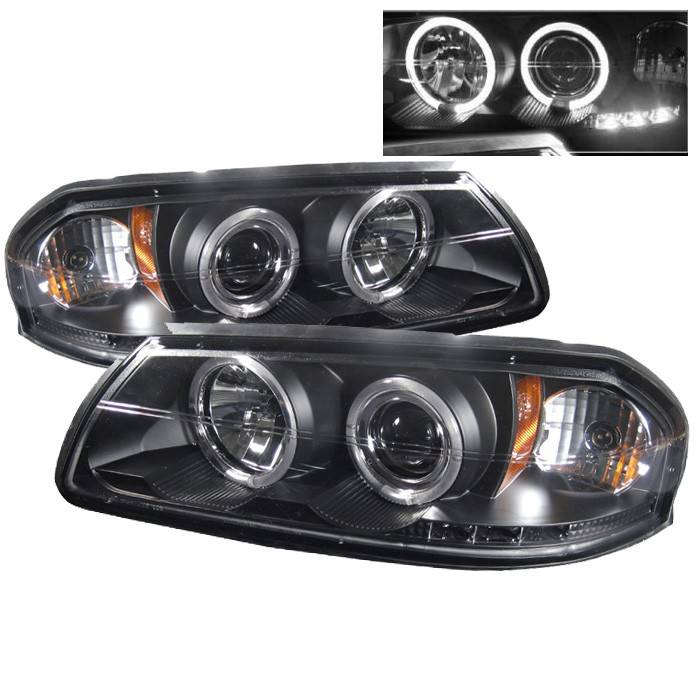 Spyder - Chevrolet Impala Spyder Projector Headlights - LED Halo - LED - Black - 444-CHIP00-HL-BK