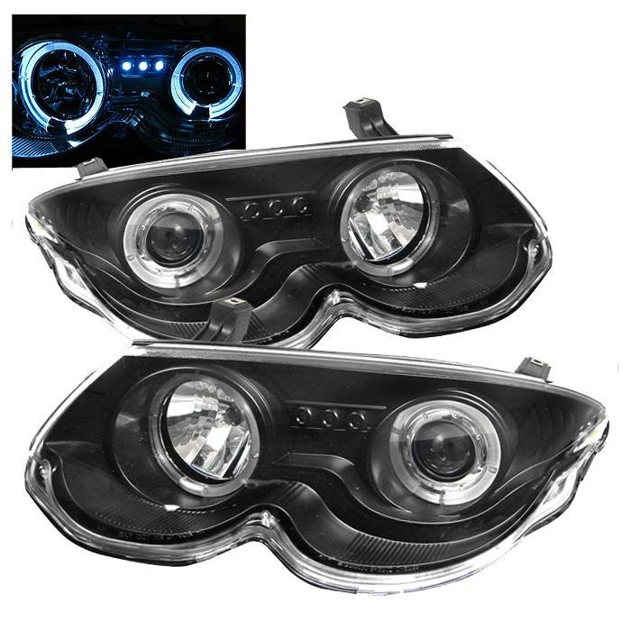 Spyder - Chrysler 300 Spyder Projector Headlights - LED Halo - LED - Black - 444-CHR300M99-HL-BK