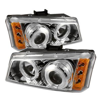 Spyder - Chevrolet Silverado Spyder Projector Headlights - CCFL Halo - LED - Chrome - 444-CS03-CCFL-C