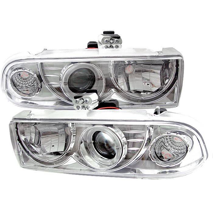 Spyder - Chevrolet S10 Spyder Projector Headlights - LED Halo - Chrome - 444-CS1098-C