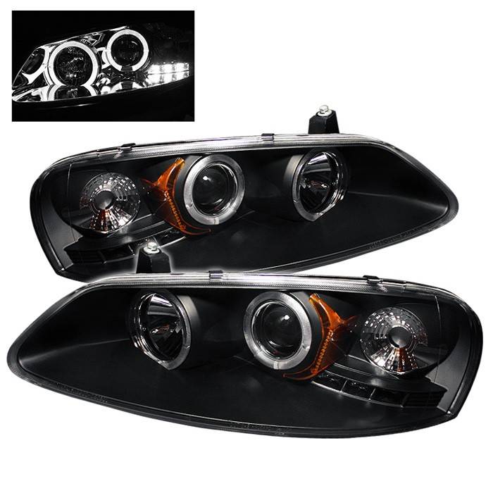 Spyder - Dodge Stratus 4DR Spyder Projector Headlights - LED Halo - LED - Black - 444-CSEB01-HL-BK