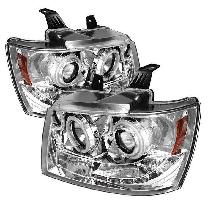 Spyder - Chevrolet Avalanche Spyder Projector Headlights - CCFL Halo - LED - Chrome - 444-CSUB07-CCFL-C
