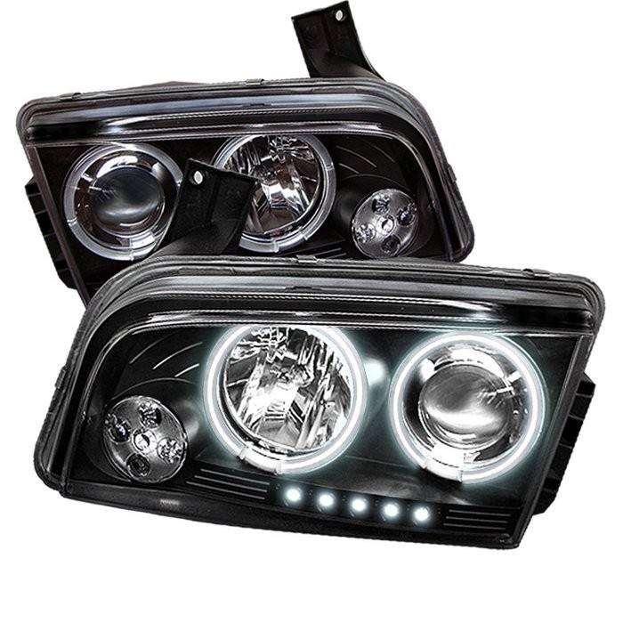 Spyder - Dodge Charger Spyder Projector Headlights - CCFL Halo - LED - Black - 444-DCH05-CCFL-BK